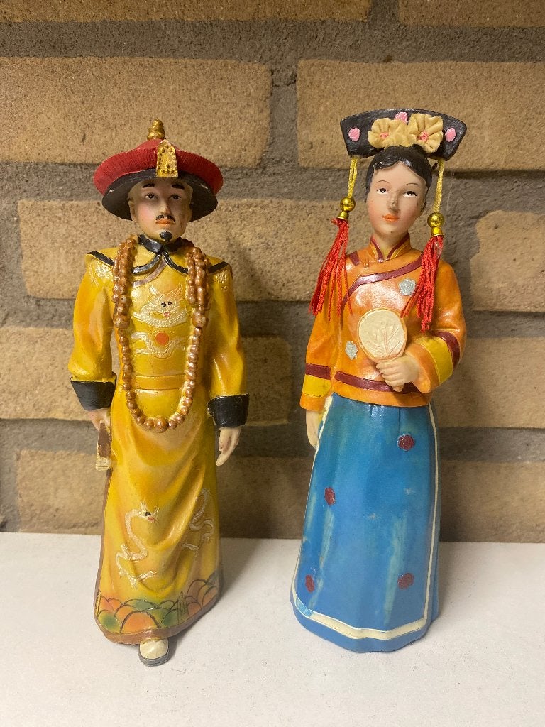 Set van 2 polystone Chinese Keizer en Keizerin beelden, Ophalen of Verzenden