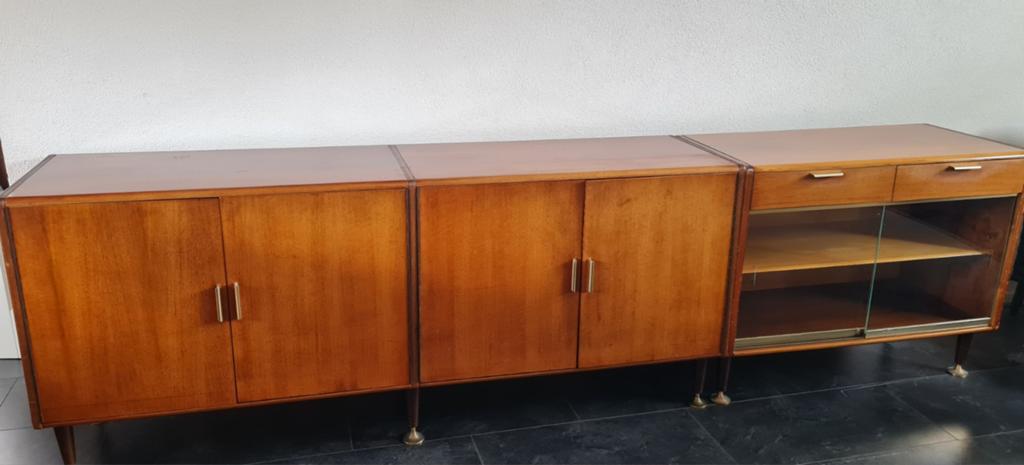 Retro vintage Patijn modulaire wandmeubel kast, Ophalen, Gebruikt, 25 tot 50 cm, 50 tot 100 cm