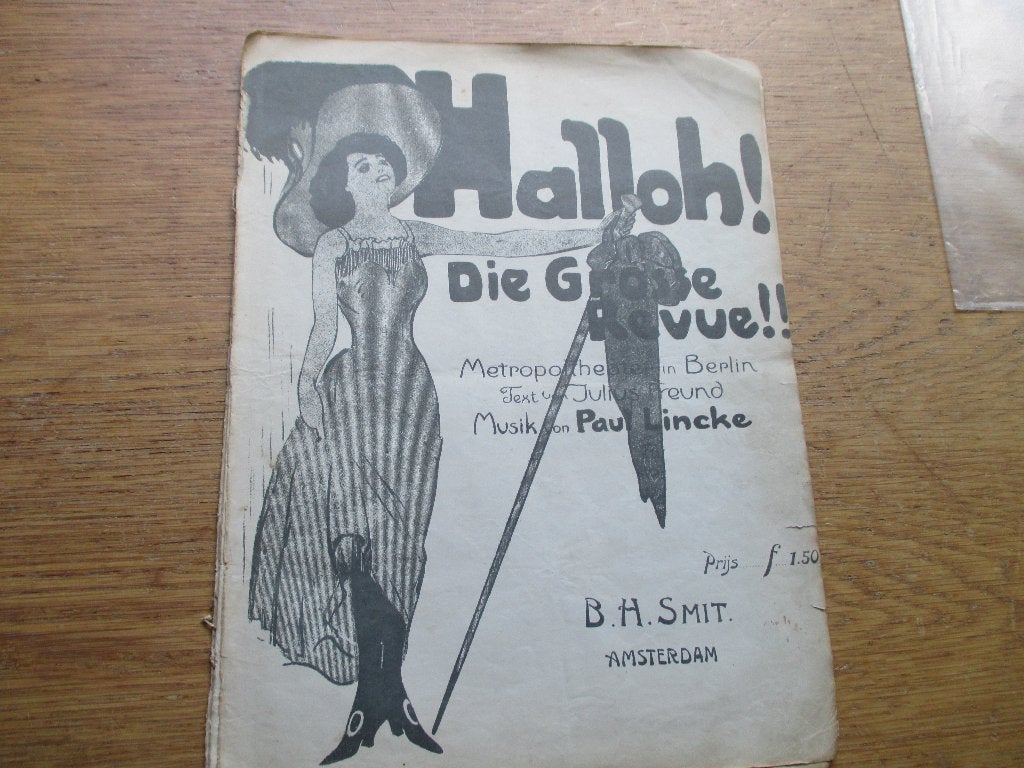 Halloh! Die Grosse Revue! - Paul Lincke bladmuziek, Muziek en Instrumenten, Gebruikt, Ophalen of Verzenden, Thema, Piano