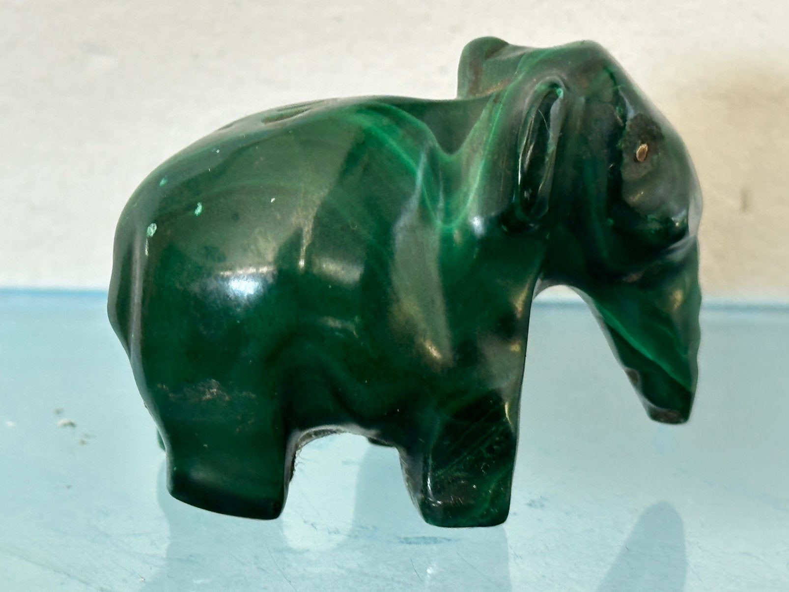 Olifant beeldje half edelsteen Malachiet, Ophalen of Verzenden