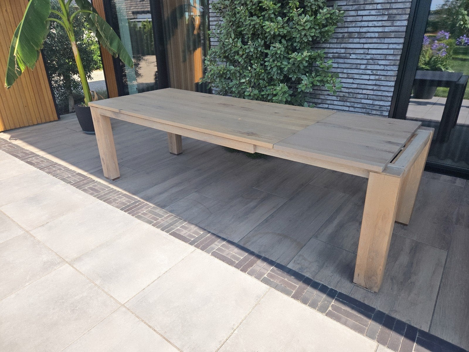 Uitschuifbare tuintafel van teakhout, Ophalen, Gebruikt, Rechthoekig, Teakhout