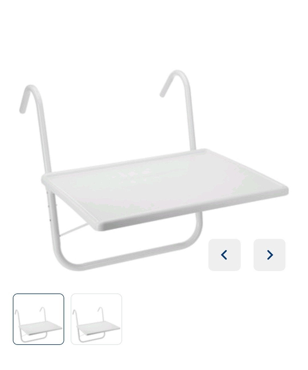 Balkontafel hangend wit, Tuin en Terras, Tuintafels, Ophalen, Nieuw, Rechthoekig, Metaal