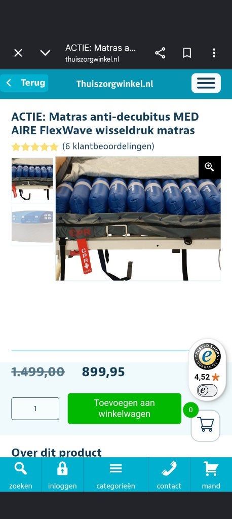 Anti decubitus matras, Diversen, Verpleegmiddelen, Ophalen, Zo goed als nieuw