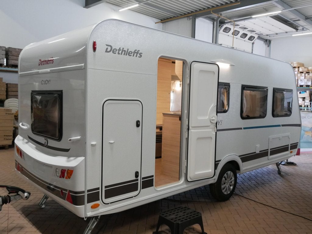 Dethleffs C'Joy 480 QLK mover en luifel cadeau, Schokbreker, Bedrijf, Treinzit, Dethleffs