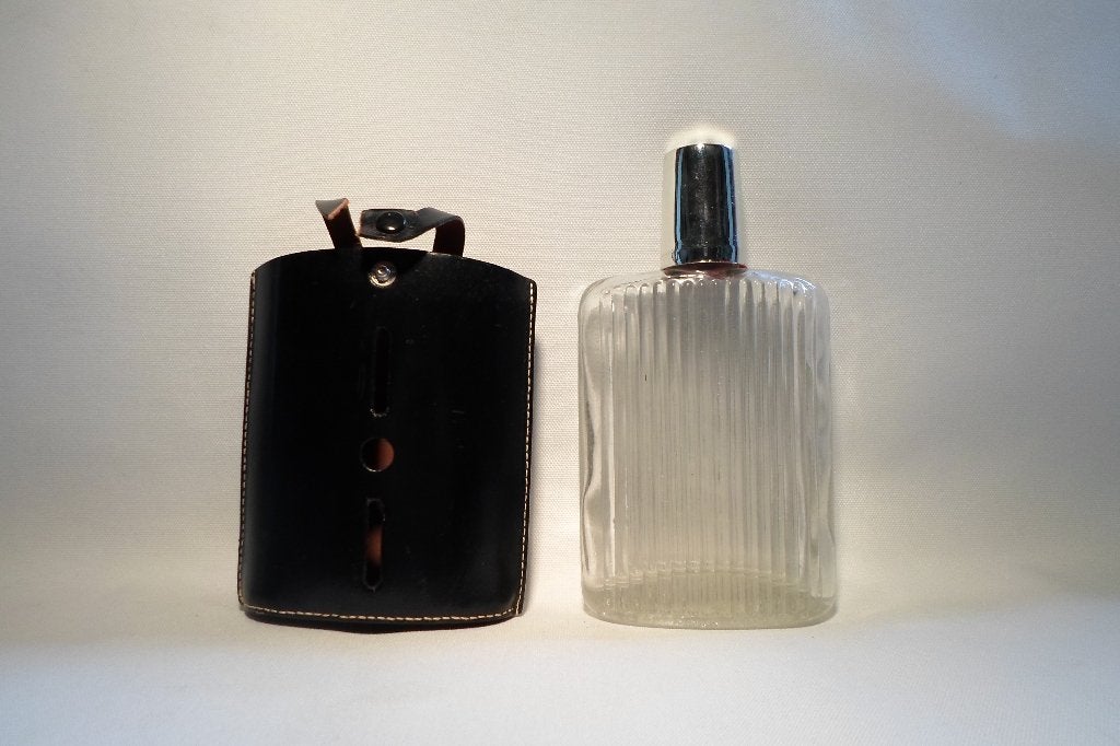 Jacht Heup Flacon Glas Leren Etui, Ophalen of Verzenden