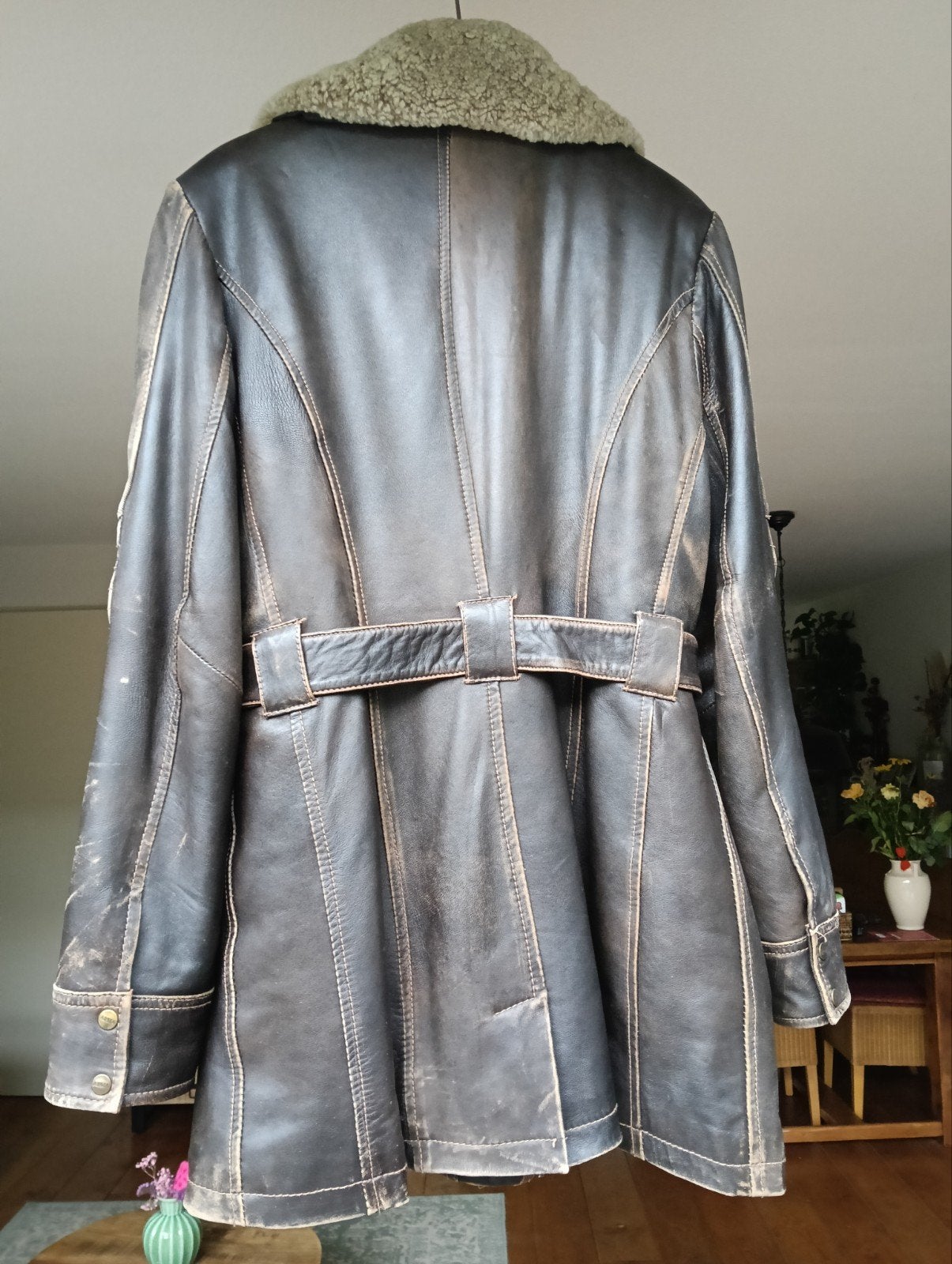 old look leren dames jas, Ophalen, Bruin, Arma, Maat 42/44 (L)