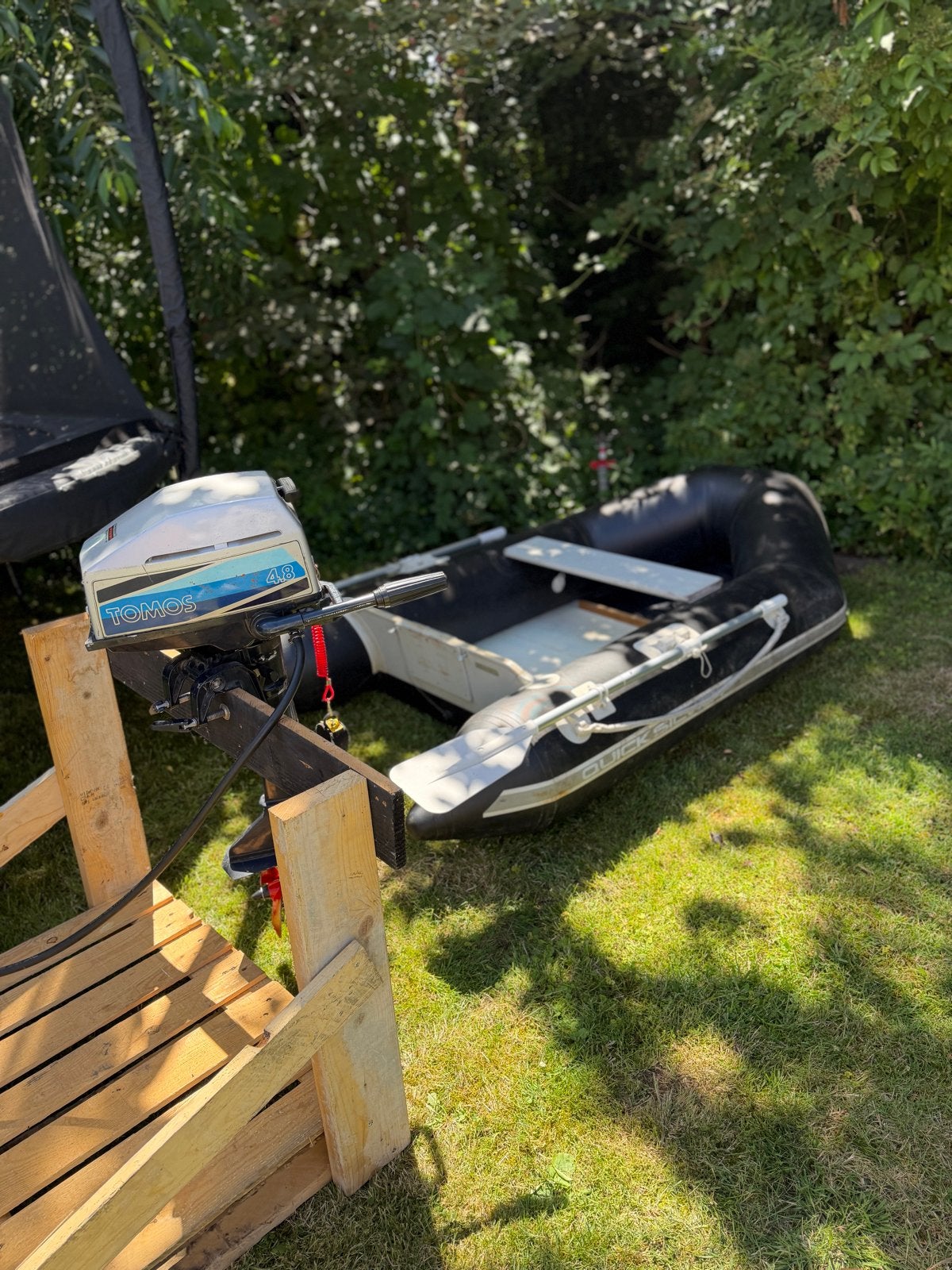 Quicksilver 240 met Tomos 4.8 buitenboordmotor, Ophalen, Quicksilver, Hout, Gebruikt