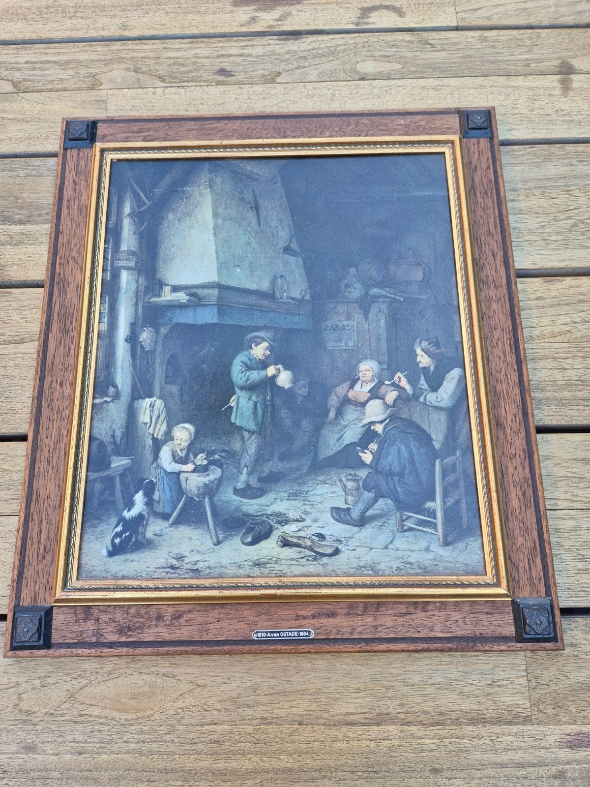 Reproductie boerengezelschap binnenshuis van A. Van Ostade, Ophalen