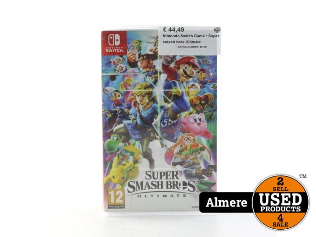 Nintendo Switch Game : Super smash bros Ultimate, Nintendo, Zo goed als nieuw, Support@nintendo.com, 11-1 Hokotate-cho, Kamitoba, Minami-ku
Kyoto 601-8501
Japan