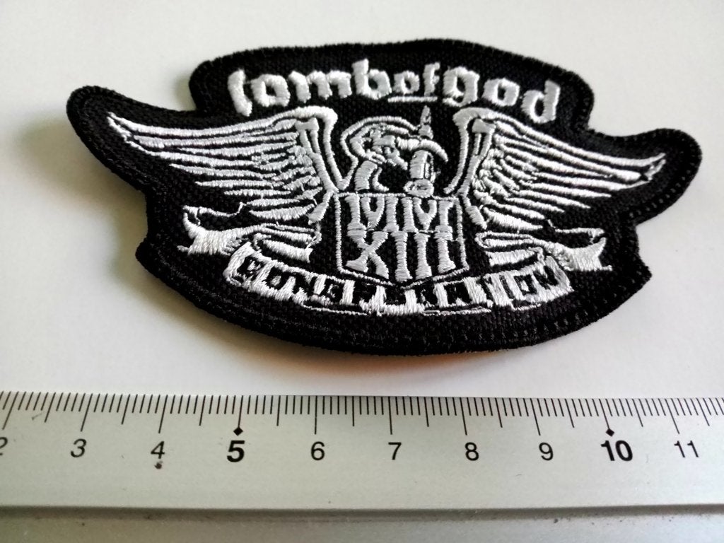 Lamb Of God nieuwe leuke shaped patch l42 metal, Ophalen of Verzenden, Nieuw, Kleding