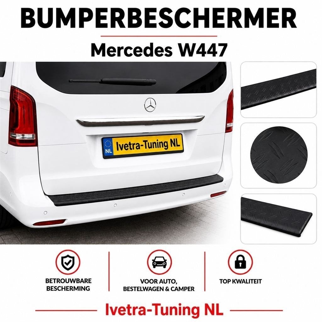 Bumperbeschermer Traanplaat Zwart Mercedes V-Klasse 447, Ophalen of Verzenden, Ivetra-Tuning NL, Info@ivetra-tuning.nl  |  www.ivetra-tuning.nl