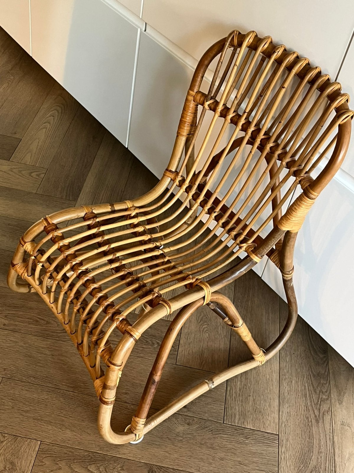 Vintage rotan kinderstoeltje  jaren '60 boho / Rohé stijl, Ophalen of Verzenden, Gebruikt