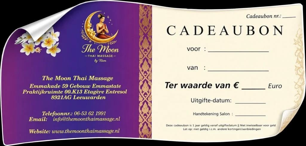 Moederdag cadeaubon Thai Massage Leeuwarden (géén erotiek!), Ontspanningsmassage