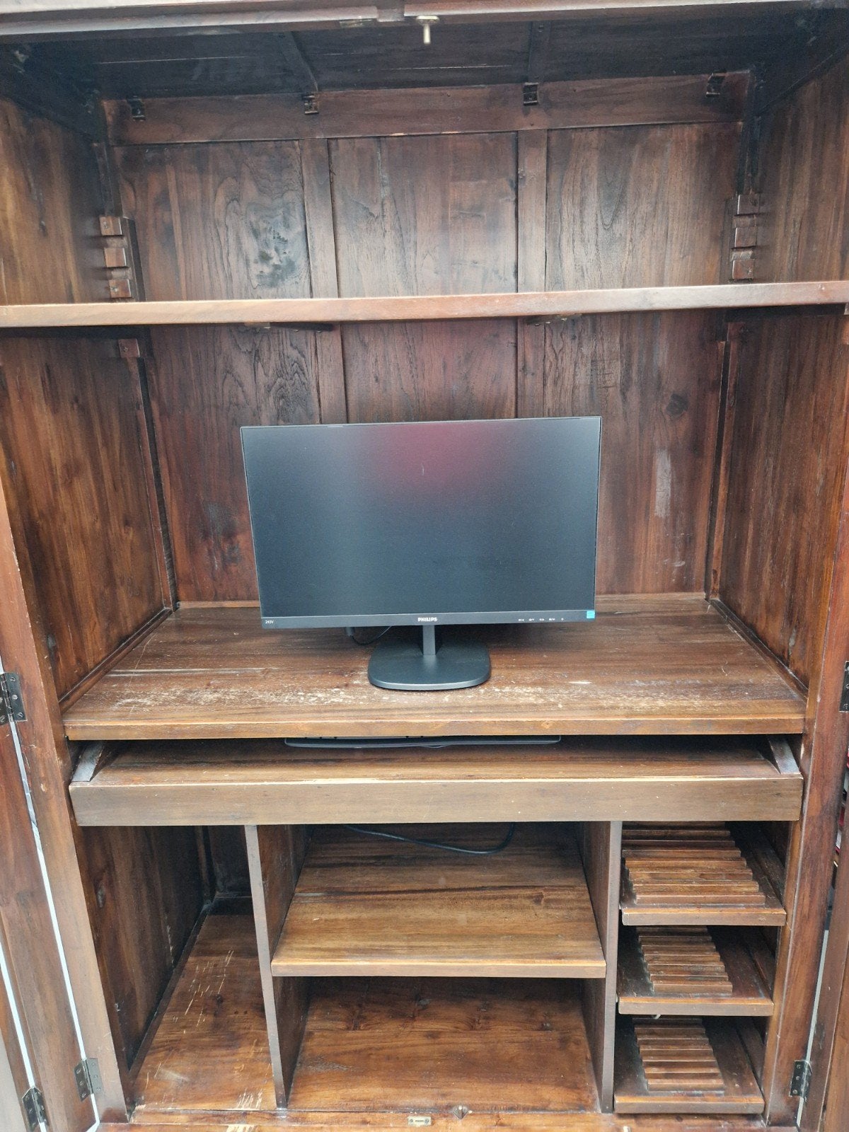 Foto 3 van Koloniale Computer-/Bureaukast - Massief Hout