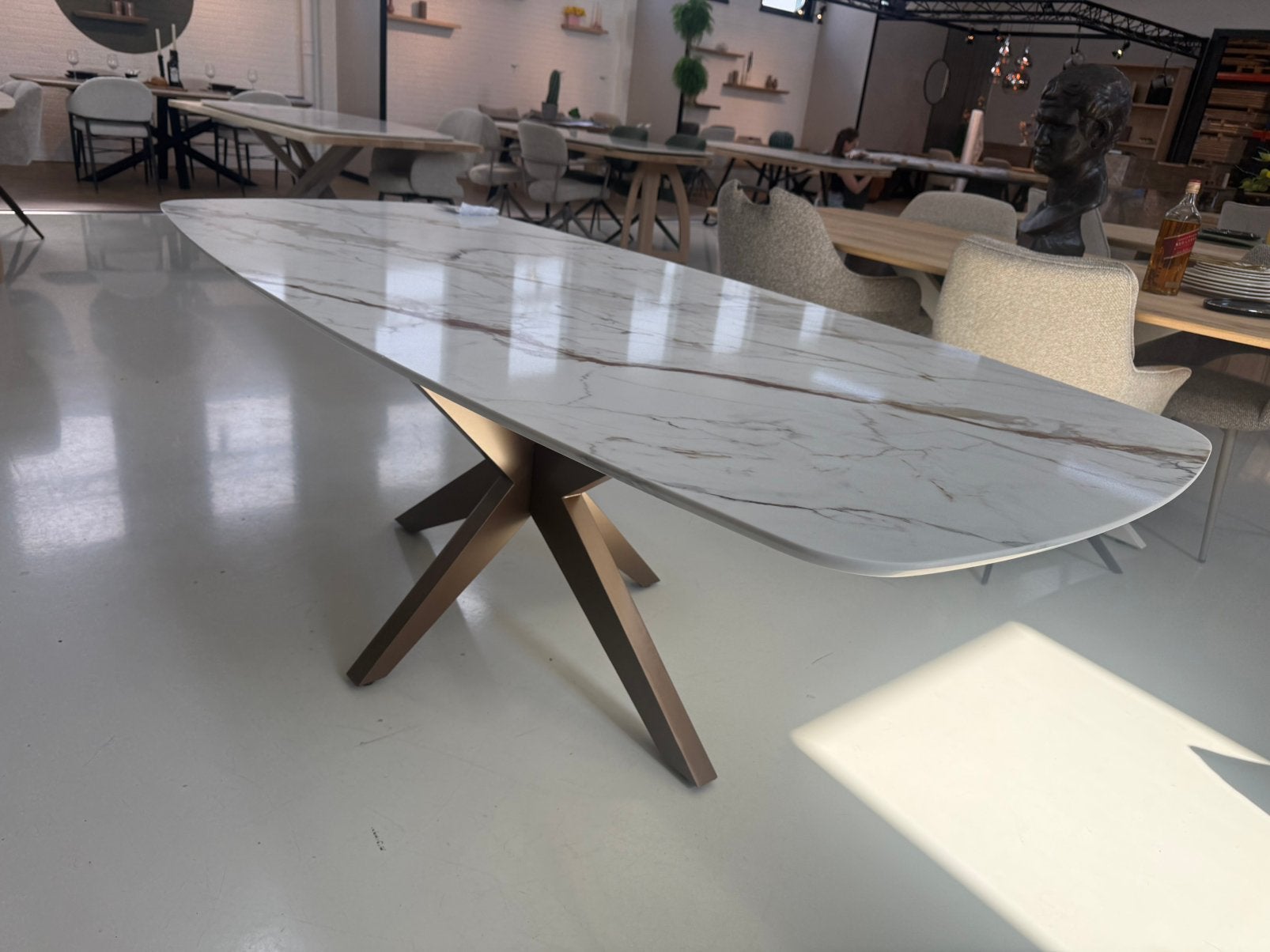 Deens ovale Quartzstone eettafel / natuursteen deens ovaal 5, Huis en Inrichting, Tafels | Eettafels, Ophalen, 100 tot 150 cm