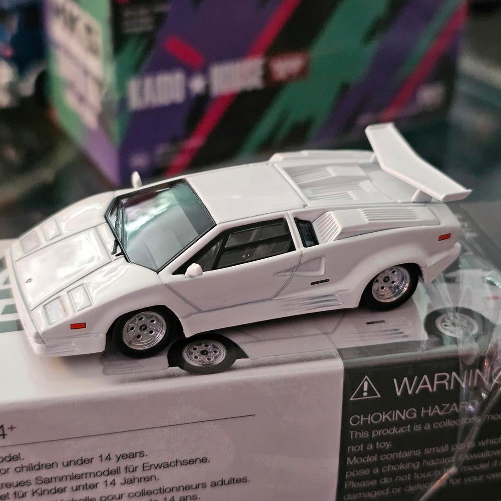 Lamborghini Countach Miniatuur Auto Wit, Onbekend, raadpleeg verpakking, Nieuw, Ophalen of Verzenden, Mini gt