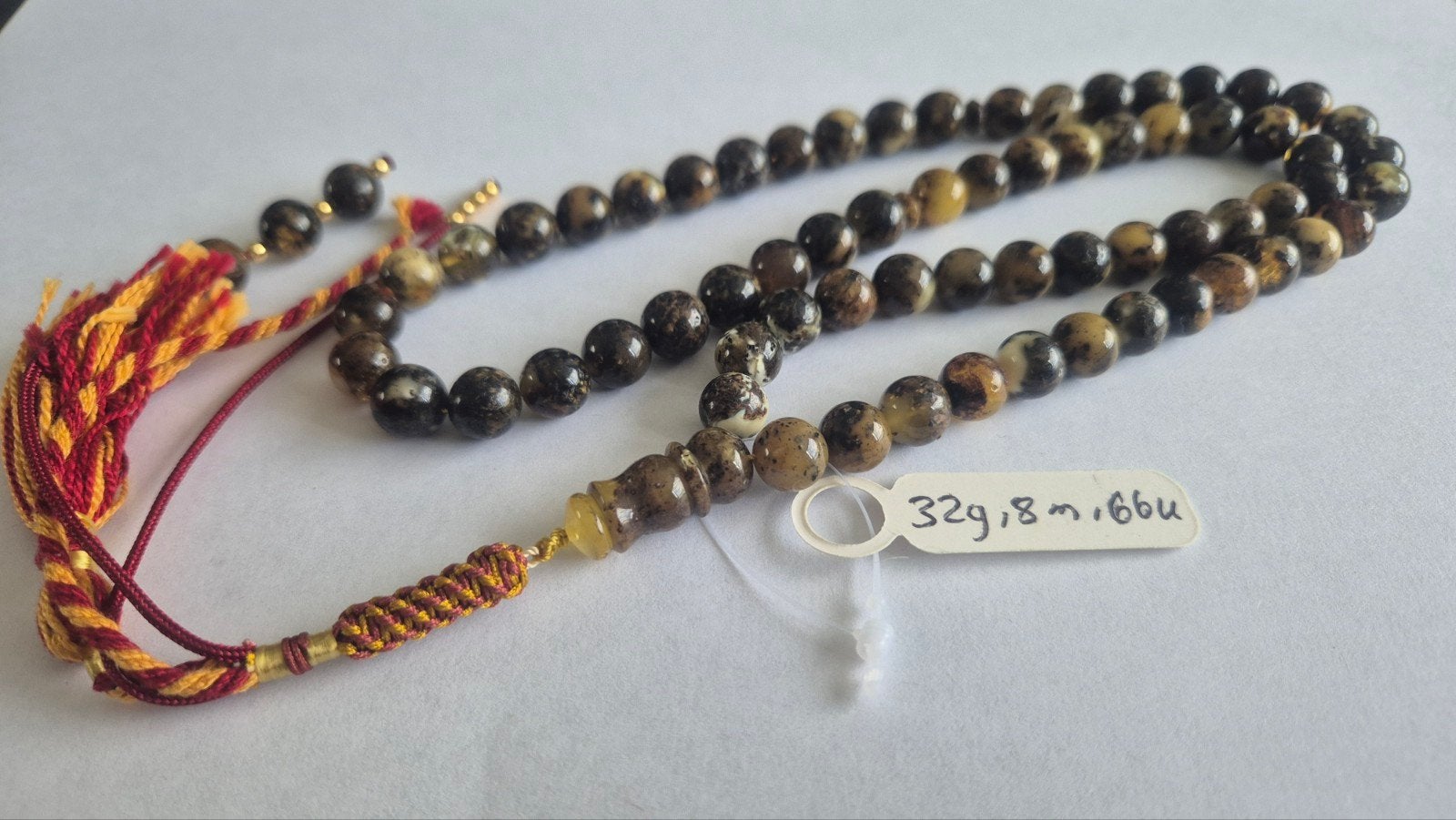 Baltische Amber Barnsteen Tesbih Ketting - Puur Natuurlijk, Ophalen of Verzenden, Overige materialen, Ketting, Met edelsteen