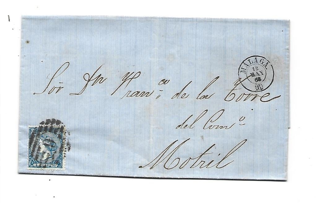 Spanje -Envelop van Malaga naar Granada -1868, Verzenden, Envelop