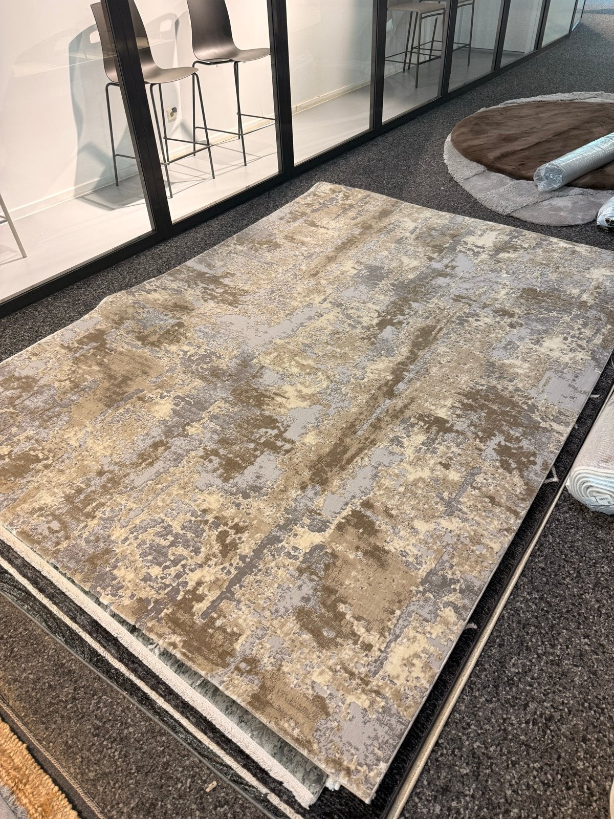 Pierre Cardin Monet Vloerkleed grijs - Abstract Design, Beige, Ophalen of Verzenden, Zo goed als nieuw, 200 cm of meer