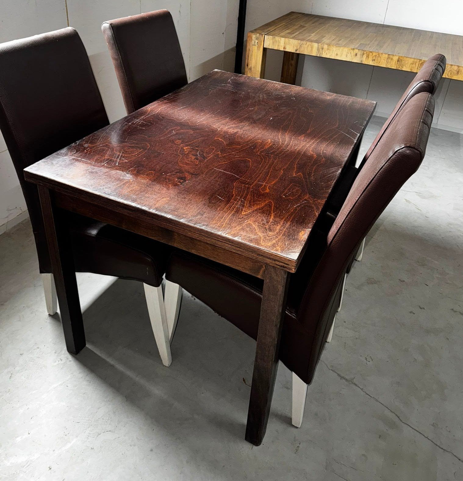 Kleine Eettafel 120 cm met stoelen, Ophalen, 4 tot 6 stoelen
