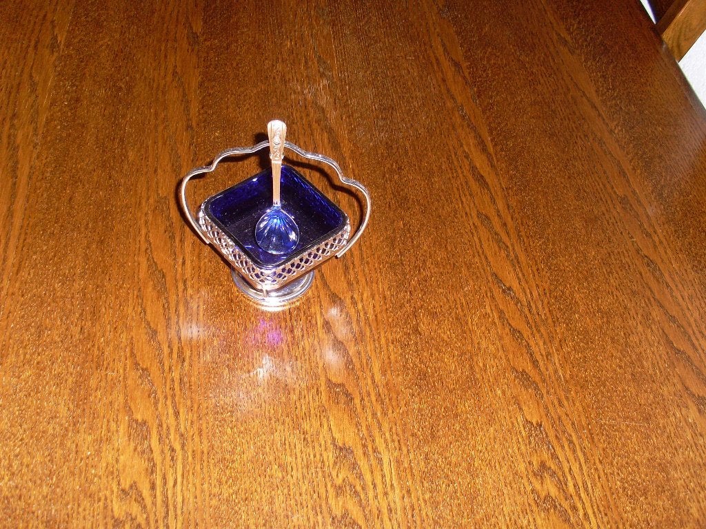 Suikerpot met Lepeltje., Ophalen, Gebruikt, Overige typen, Glas