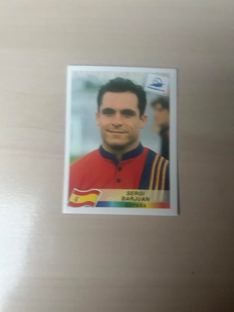 Sergi Barjuan Panini France 98 Sticker - Voetbal, Ophalen of Verzenden, Zo goed als nieuw, Sport