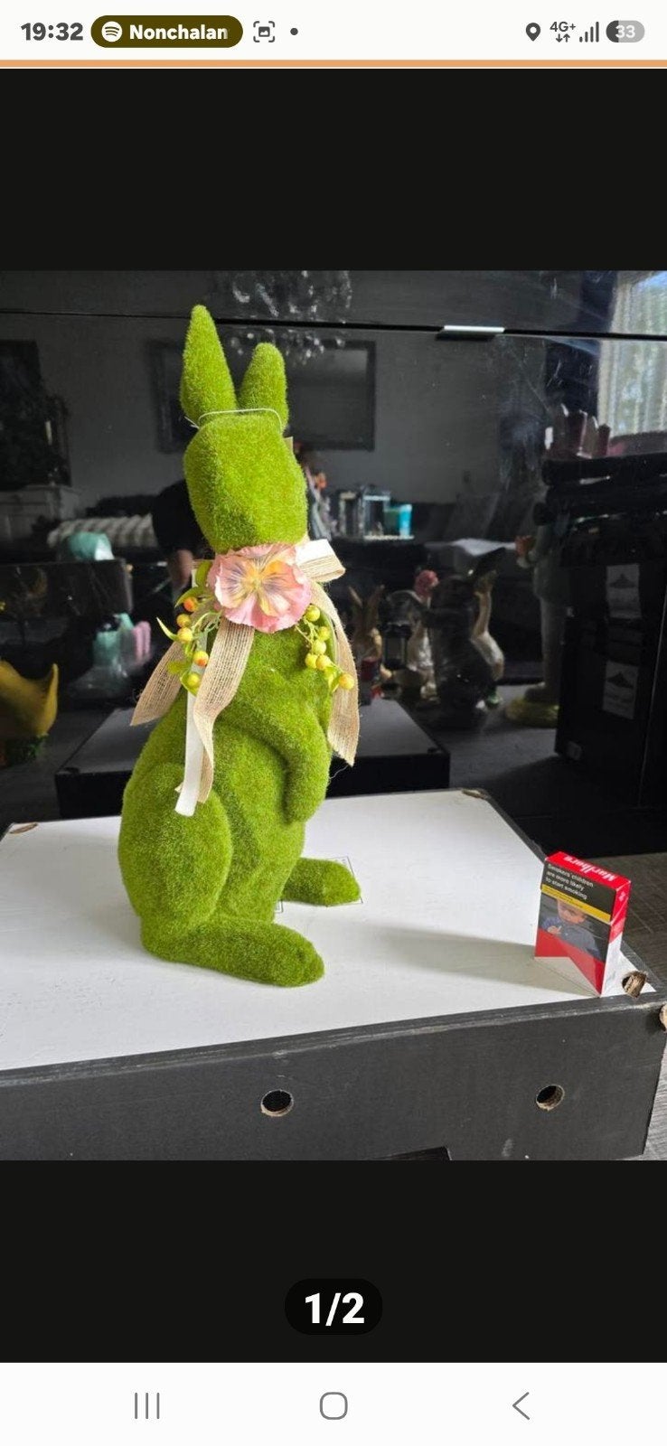 Leuk groen konijnenbeeld voor decoratie., Ophalen of Verzenden, Nieuw, Dier