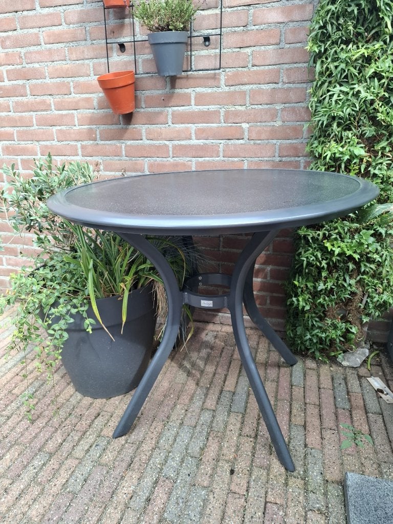 Buiten tafel rond Bellago, Tuin en Terras, Ophalen, Zo goed als nieuw, Rond, Aluminium