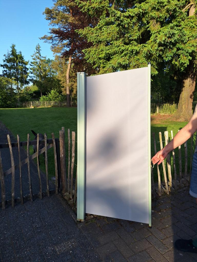 Windscherm voor aan de muur., Tuin en Terras, Ophalen, Gebruikt, Aluminium, 200 cm of meer
