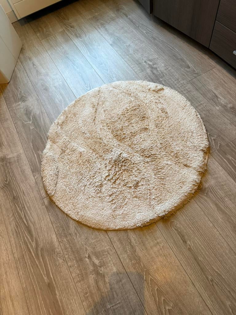 Ronde beige kleedjes van Nous living, Huis en Inrichting, Stoffering | Tapijten en Kleden, Ophalen, 50 tot 100 cm, Beige, Rond