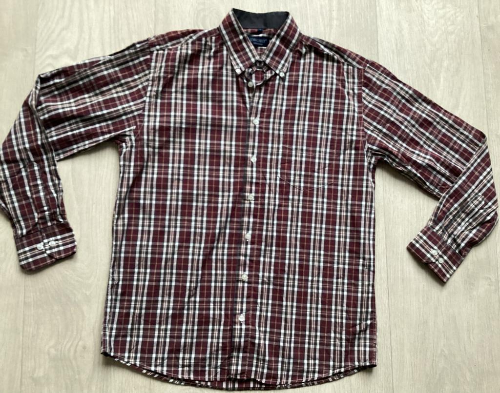 geruit overhemd / blouse Maat L van John Cabot, Kleding | Heren, Overhemden, Ophalen of Verzenden, Zo goed als nieuw, Rood, Halswijdte 41/42 (L)