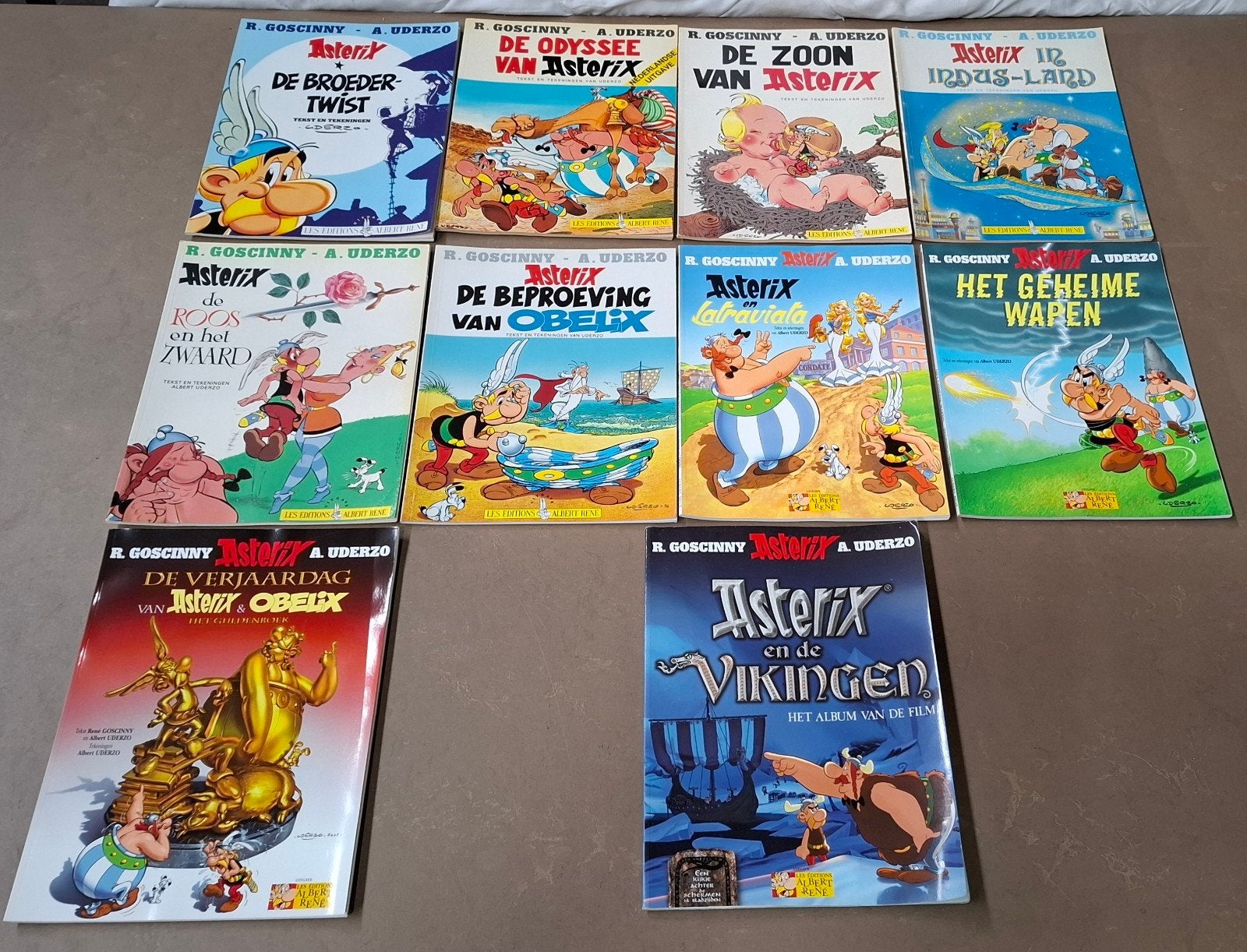 9 x Asterix + speciale uitgave v/d film Asterix+ de Vikingen, Meerdere stripboeken, Ophalen of Verzenden, Gelezen, Goscinny & Uderzo
