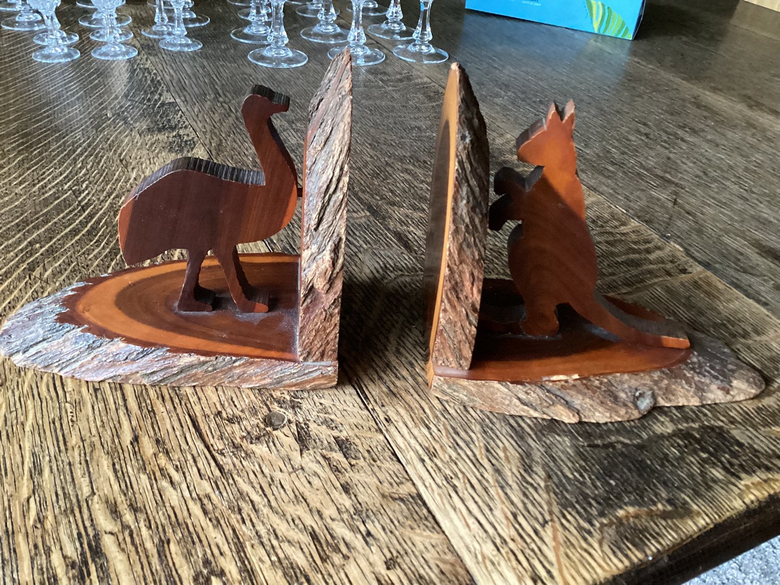 Boekensteunen van hout met dier in goede staat, € 10, Ophalen of Verzenden