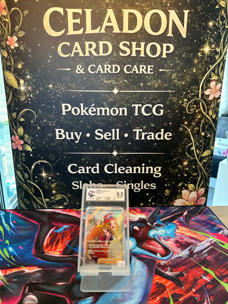 Pokémon TCG Serena Trainer Kaart grade 9.5, Ophalen of Verzenden, Zo goed als nieuw, Losse kaart