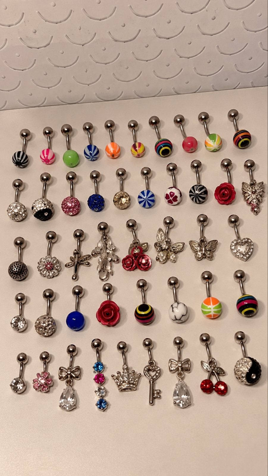 Grote collectie ongebruikte piercings - Diverse soorten, Navelpiercing, Staal, Nieuw, Ophalen of Verzenden