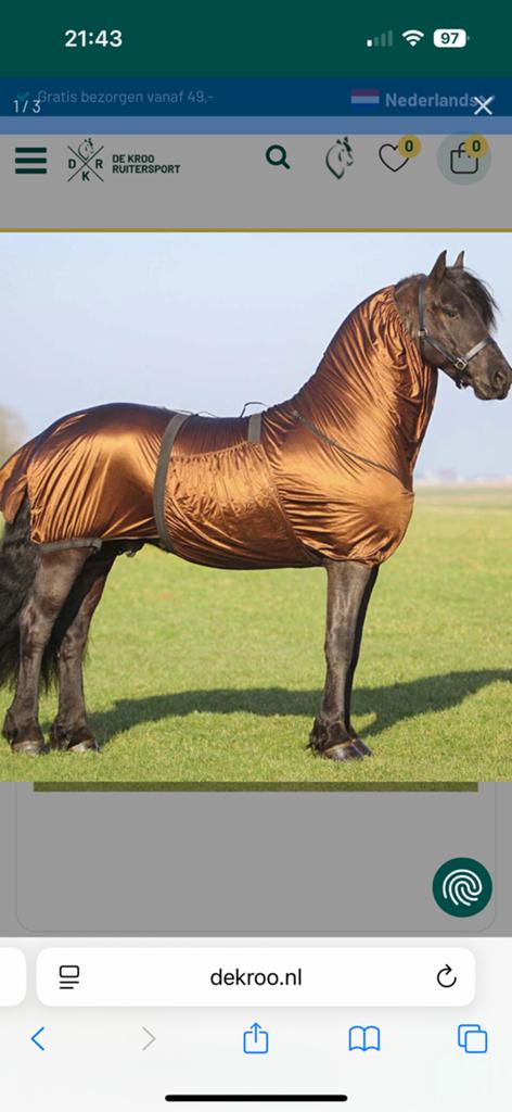 QHP ECZEEMDEKEN BIG NECK Bruin, Dieren en Toebehoren, Paarden en Pony's | Dekens en Dekjes, Zo goed als nieuw, Ophalen of Verzenden