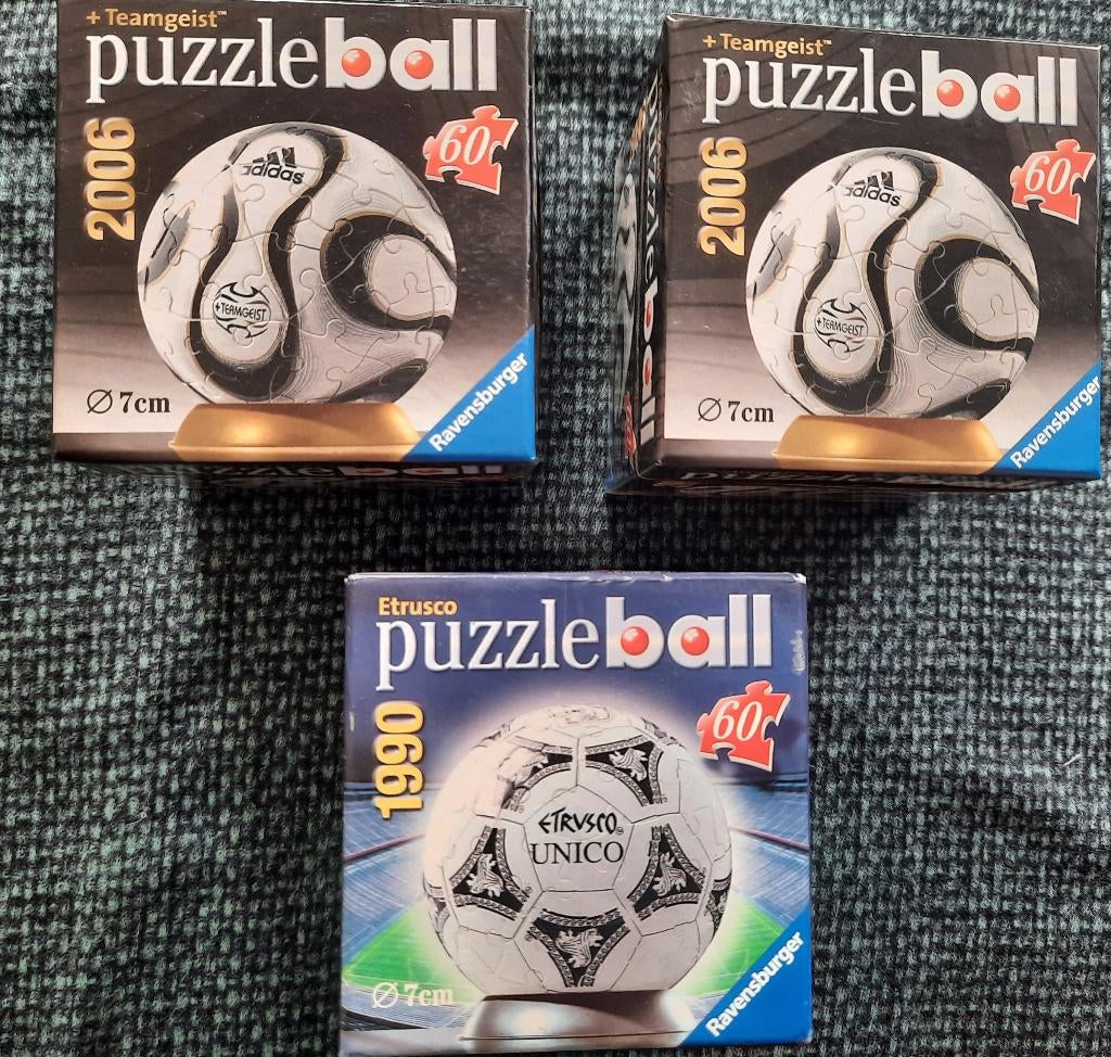 3 x puzzleball voetbal 2006 en 1990, Ophalen of Verzenden, Minder dan 500 stukjes, Gebruikt, Rubik's of 3D-puzzel