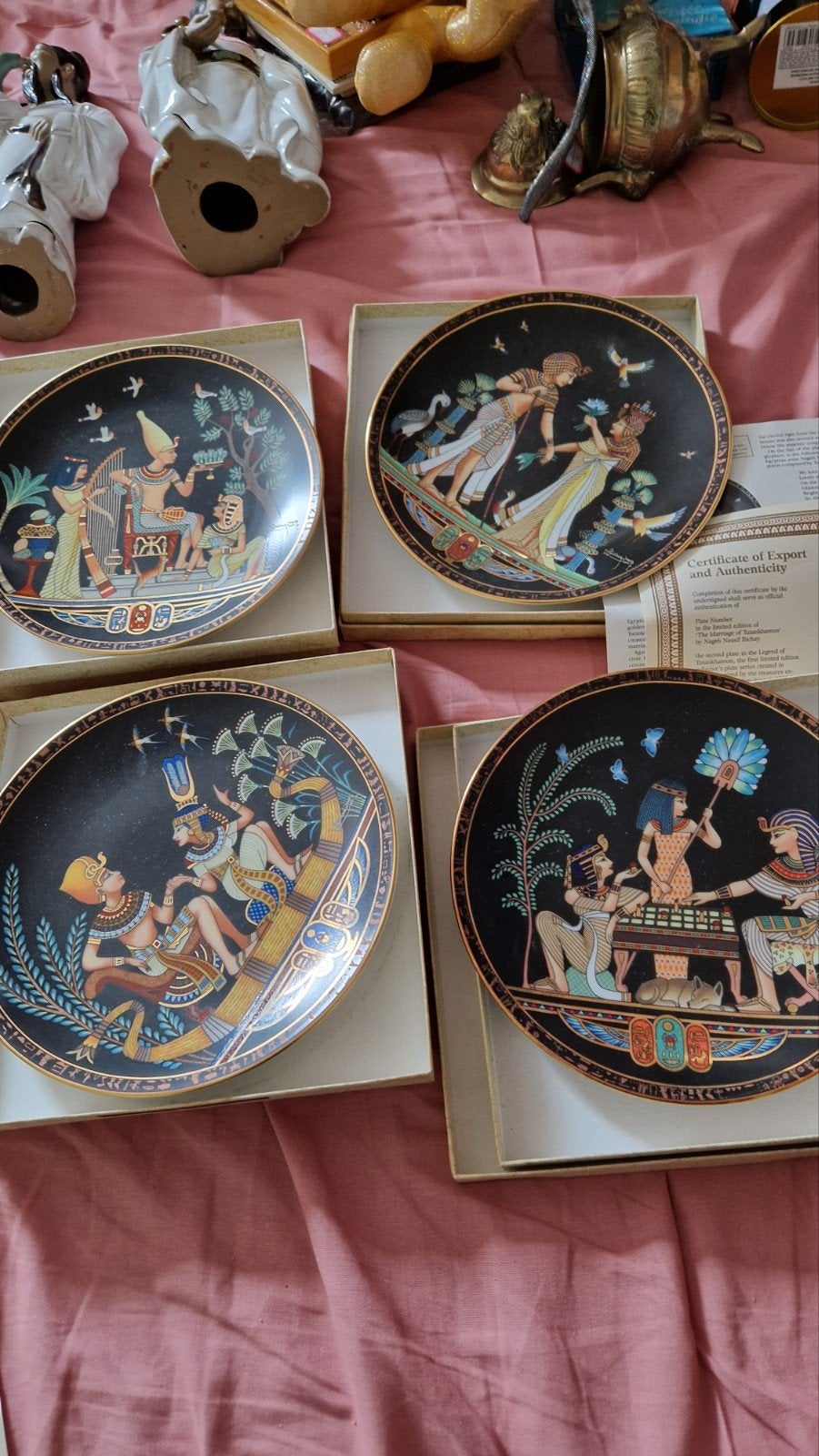 Set van 6 porceleyne borden. Serie 2. Het huwelijk van Toet, Ophalen of Verzenden