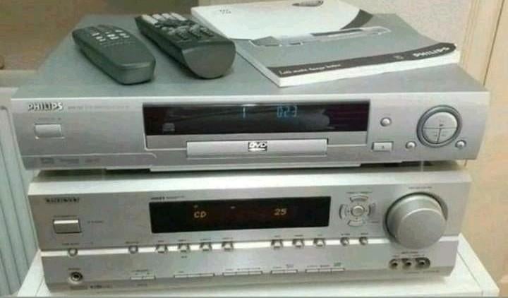 Onkyo tx-sr504e receiver + philips cd dvd-722 + remotes, Audio, Tv en Foto, Ophalen of Verzenden