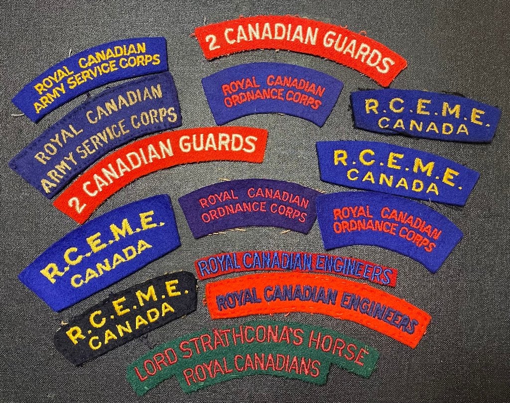 Lot Canadese Schouder Titels, Verzenden, Landmacht, Engeland, Embleem of Badge