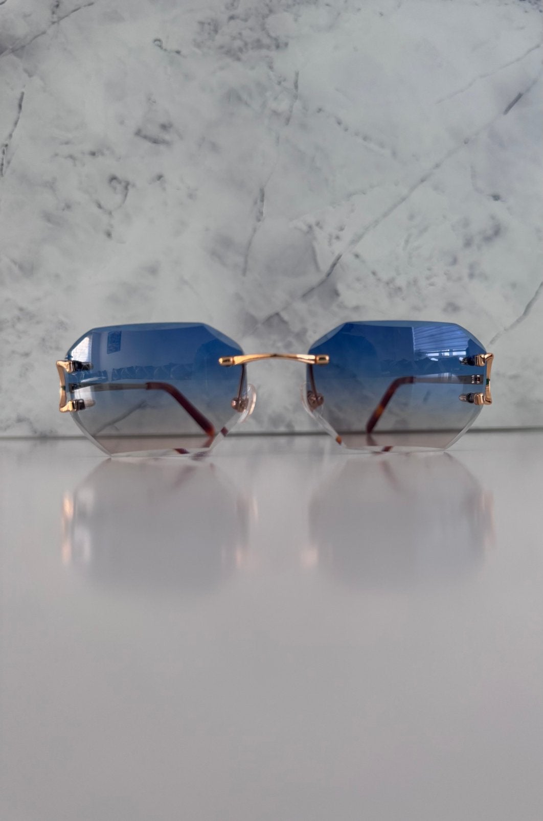 Cartier Piccadilly Gouden Frame/Blauwe glazen, Sieraden, Tassen en Uiterlijk, Zonnebrillen en Brillen | Heren, Ophalen of Verzenden