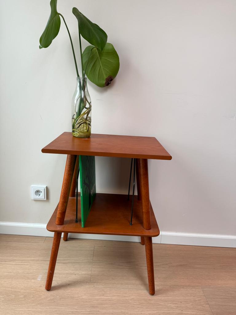 Vintage platenspeler tafeltje, Ophalen, Minder dan 55 cm, Gebruikt, Scandinavisch