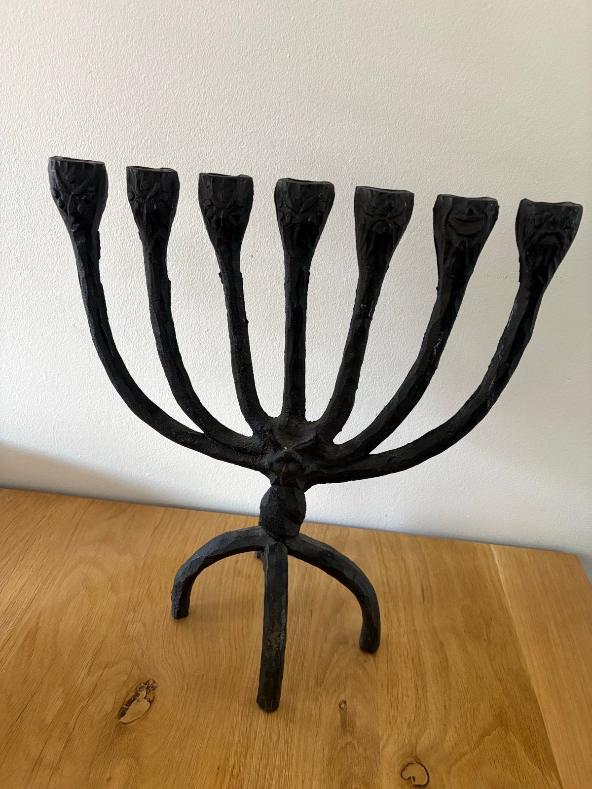 Zware Menora 7-armige kandelaar - 37x36cm, Antiek en Kunst, Ophalen, Overige materialen