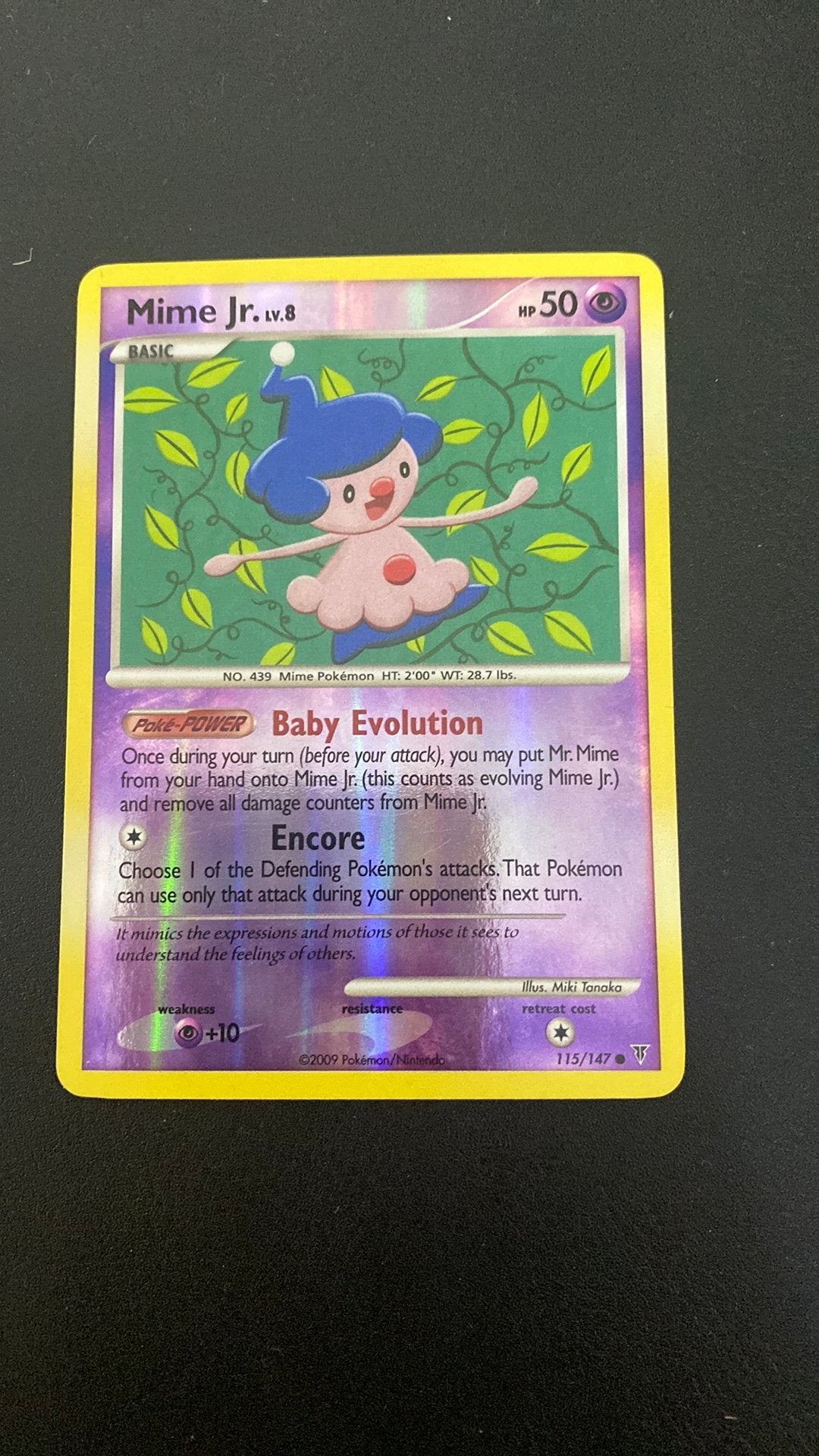 Pokemon mr mime jr lv 8 supreme victors reverse holo 115/147, Ophalen of Verzenden, Gebruikt, Losse kaart