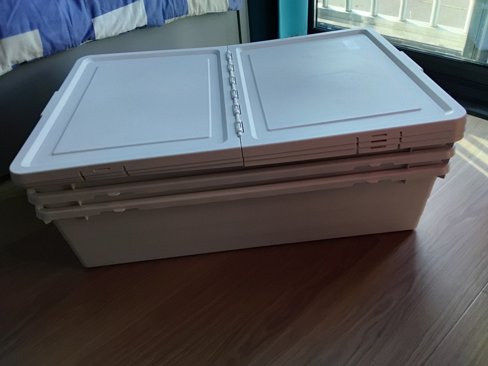 Ikea opvouwbare opbergboxen met deksel, Ophalen, Kunststof, Gebruikt, 50 tot 100 cm