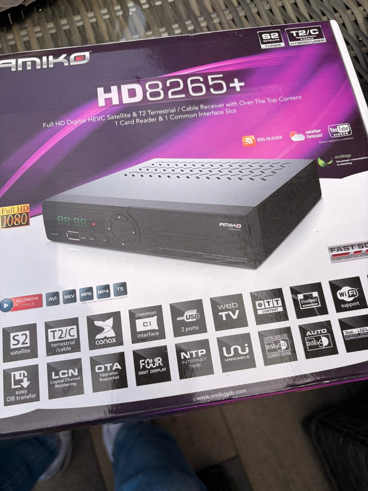 Amiko HD8265+ Full HD Digitale Satelliet & Kabel Ontvanger, Ophalen of Verzenden, Gebruikt, Decoder