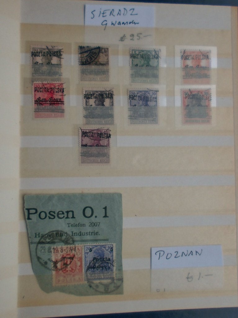 Polen, lokaaluitgaven. Opdruk op Germaniazegels, Postzegels en Munten, Postzegels | Volle albums en Verzamelingen, Buitenland