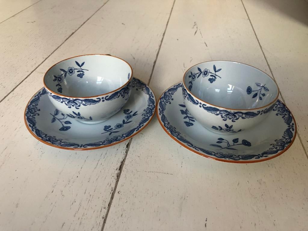 2 Rörstrand Ostindia theekopjes met schotels, perfecte staat, Ophalen