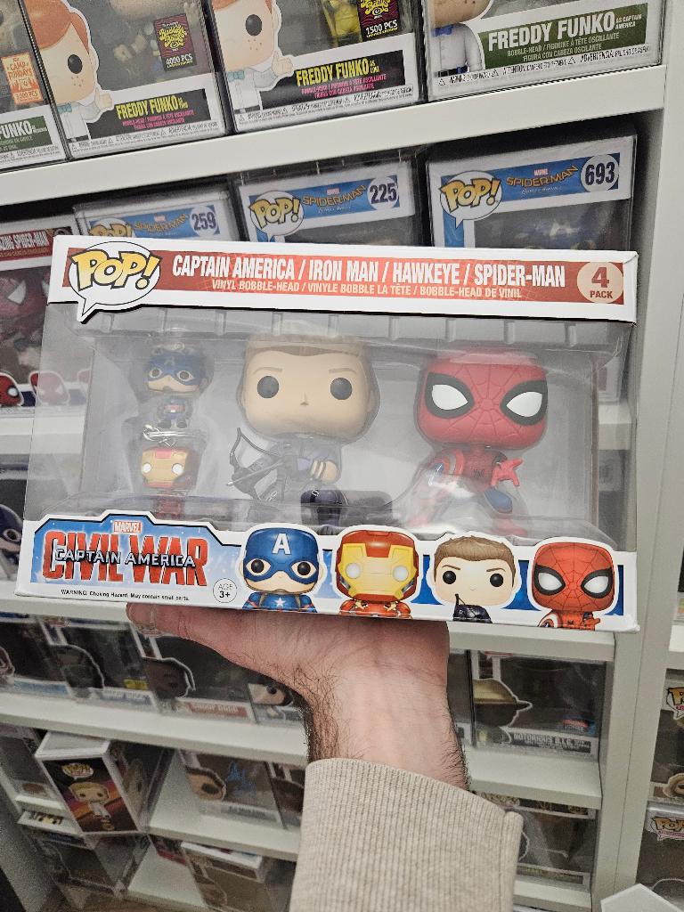 Funko Captain America / Iron man / Hawkeye Spider-Man 4-pack, Ophalen of Verzenden, Zo goed als nieuw