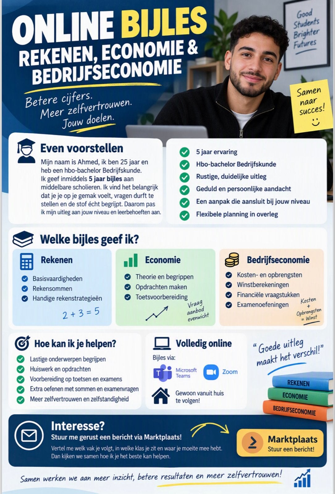 Bijles Rekenen, Economie en Bedrijfseconomie, Privéles, Bijles